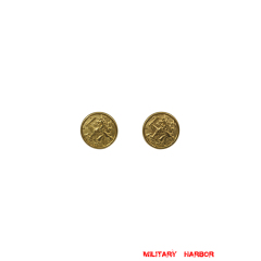 WWI WWII Dutch Shoulder Board Gold Buttons 15mm (2pcs) Dutch Buttons,Dutch Tunic Buttons,Dutch uniforms Buttons,Dutch Shoulder Board Buttons,Dutch Belt Hooks