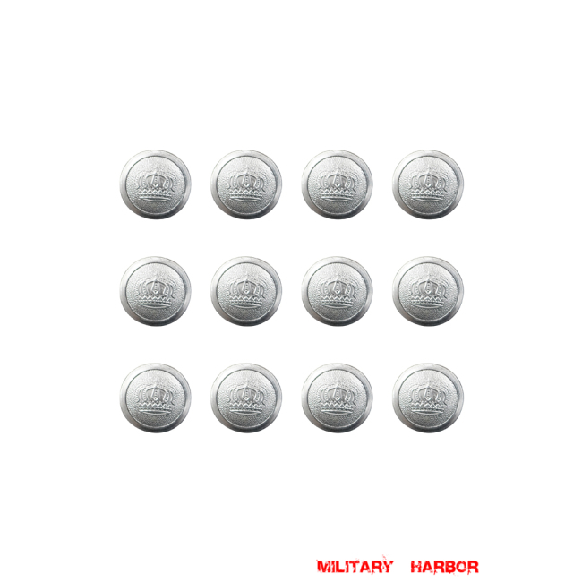 WWII German WWI Imperial German Prussian Crown Officer Button 18mm (12pcs) WW1 german,Imperial German,Prussian,wehrmacht,german buttons,WWII German Buttons,WW2 buttons,WWII german,WWII military surplus,replica military,Prussian buttons