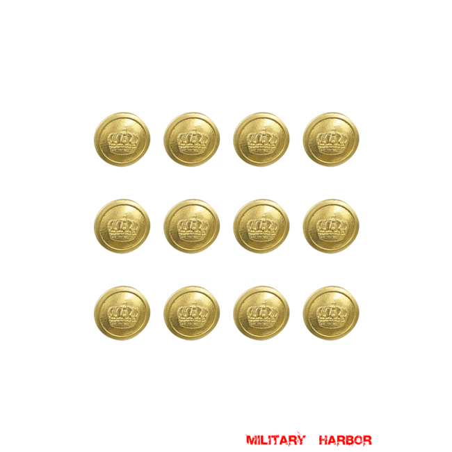 WWII German WWI Imperial German Prussian Crown General Button 21mm (12pcs) WW1 german,Imperial German,Prussian,wehrmacht,german buttons,WWII German Buttons,WW2 buttons,WWII german,WWII military surplus,replica military,Prussian buttons