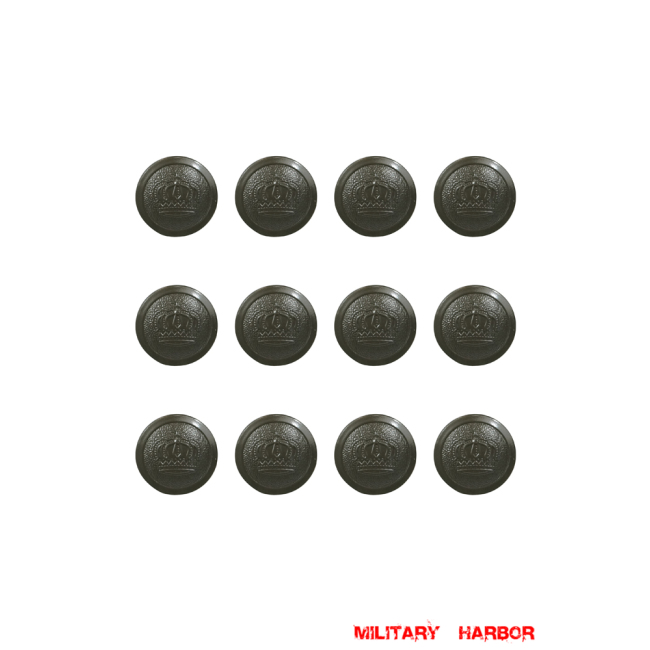 WWII German WWI Imperial German Prussian Crown EM Button 21mm (12pcs) WW1 german,Imperial German,Prussian,wehrmacht,german buttons,WWII German Buttons,WW2 buttons,WWII german,WWII military surplus,replica military,Prussian buttons