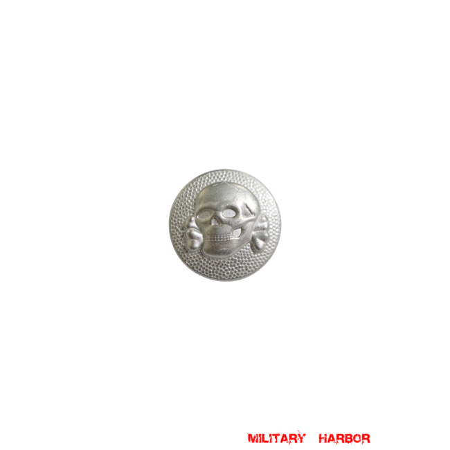 WWII German SS Skull Sliver Cap Button 20mm WW2 german,Political Party,waffen SS,wehrmacht,german buttons,WWII German Buttons,WW2 buttons,WWII german