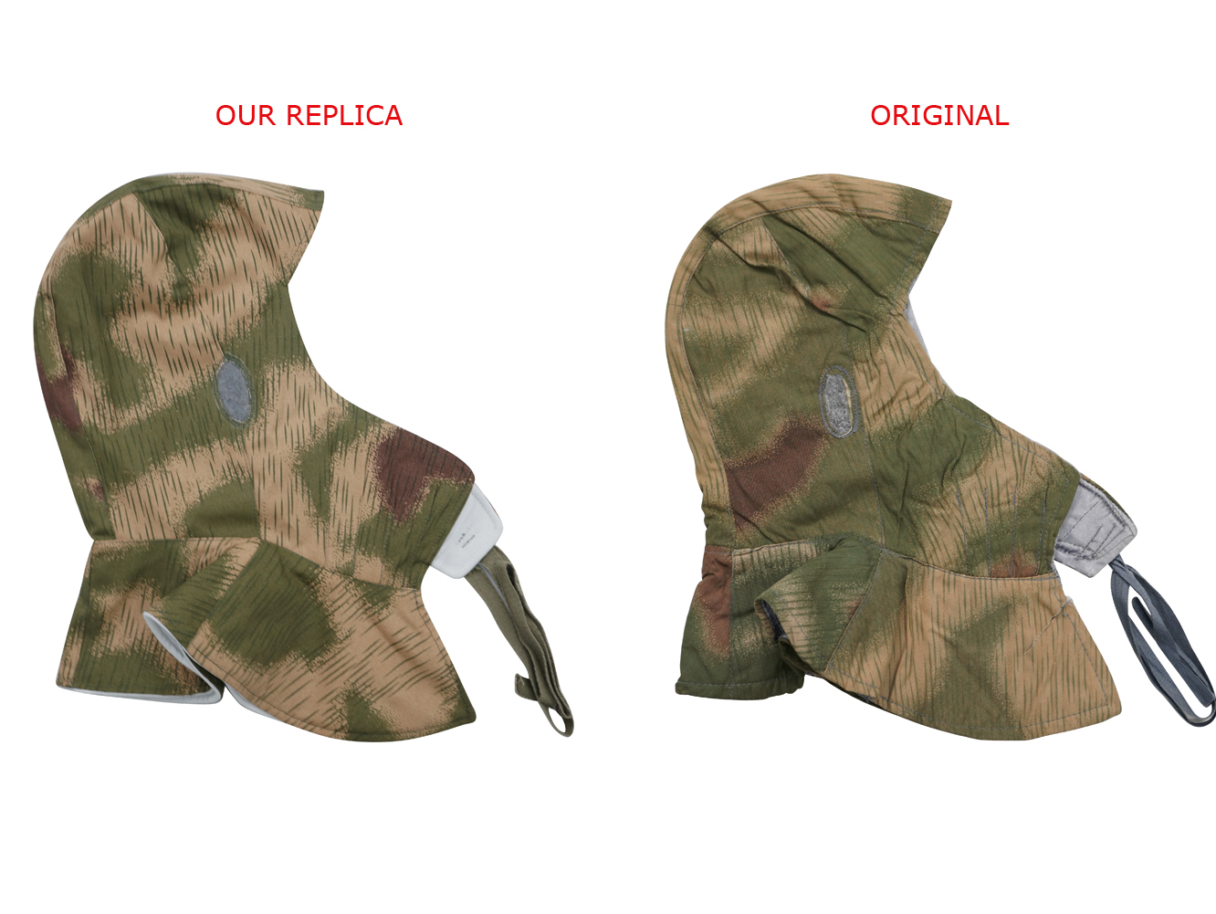 german hood,ww2 hood,german Kopfhaube,german camo hood,german camo Kopfhaube,german Reversible hood,german parka hood,Sumpfsmuster hood