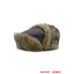 WWII German Luftwaffe Blue Grey Wool Winter Fur Cap WWII German Luftwaffe Blue Grey Wool Winter Fur Cap