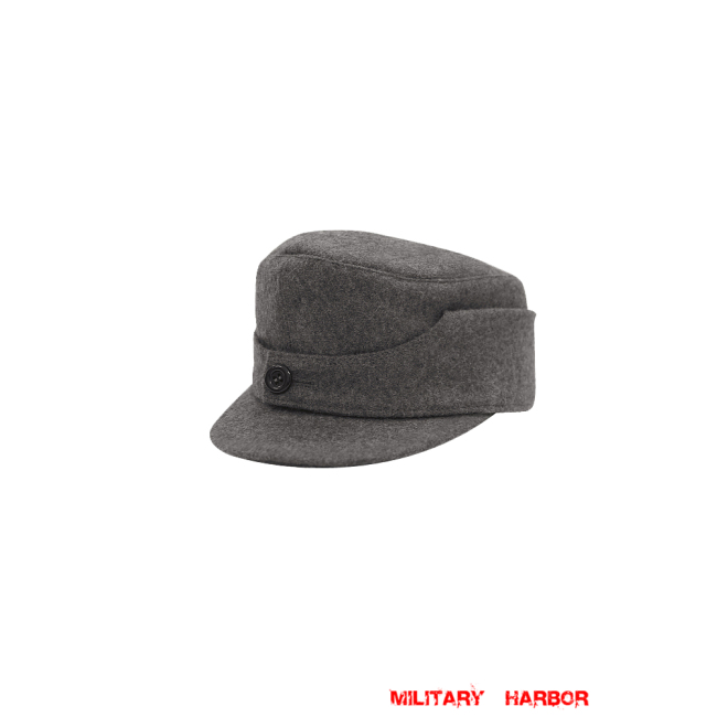 WWII German Gebirgsjager Single Button Bergmütze Grey Wool Field Cap ww2 german caps,german field caps,german hats,german Bergmütze,german ss cap,german military caps for sale,german military cap,german military hats,german military hat ww2,wehrmacht cap,ww2 cap,Gebirgsjager cap, police cap