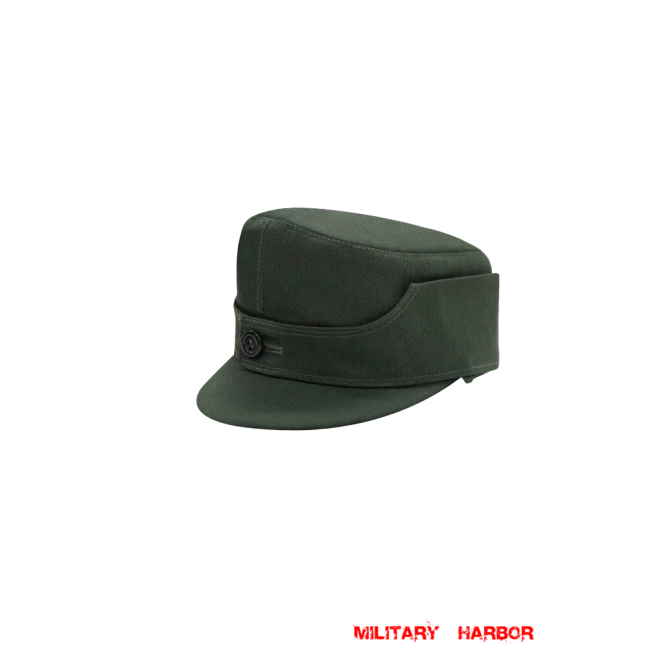 WWII German Gebirgsjager Single Button Bergmütze Reed Green HBT Field Cap ww2 german caps,german field caps,german hats,german Bergmütze,german ss cap,german military caps for sale,german military cap,german military hats,german military hat ww2,wehrmacht cap,ww2 cap,Gebirgsjager cap, police cap