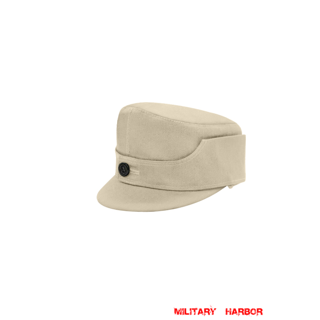 WWII German Gebirgsjager Single Button Bergmütze Off White HBT Field Cap ww2 german caps,german field caps,german hats,german Bergmütze,german ss cap,german military caps for sale,german military cap,german military hats,german military hat ww2,wehrmacht cap,ww2 cap,Gebirgsjager cap, police cap