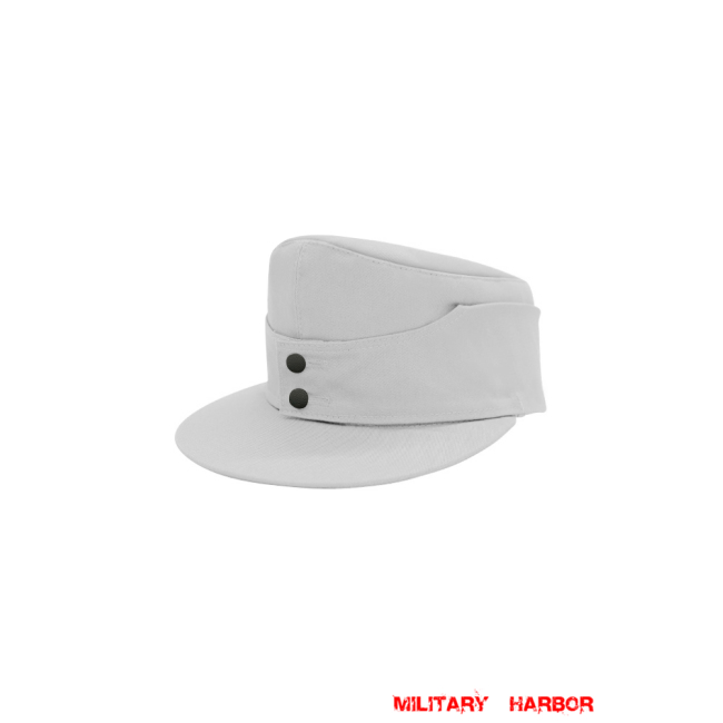 WWII German Heer/SS Summer White M43 field cap ww2 german caps,german field caps,german hats,german m43 caps,german ss cap,german military caps for sale,german military cap,german military hats,german military hat ww2,wehrmacht cap,ww2 cap,german panzer M43 caps,panzer field cap,german panzer caps,Luftwaffe field caps,Kriegsmarine field caps, DAK caps