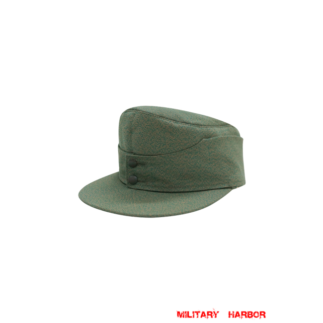 WWII German Police Summer Mottled Green M43 Field Cap ww2 german caps,german field caps,german hats,german Bergmütze,german ss cap,german military caps for sale,german military cap,german military hats,german military hat ww2,wehrmacht cap,ww2 cap,Gebirgsjager cap, police cap