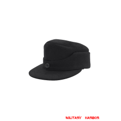 WWII German Panzer/SS Black Wool M44 Field cap ww2 german caps,german field caps,german hats,german m44 caps,german ss cap,german military caps for sale,german military cap,german military hats,german military hat ww2,wehrmacht cap,ww2 cap,german panzer M43 caps,panzer field cap,german panzer caps,Luftwaffe field caps,Kriegsmarine field caps, DAK caps