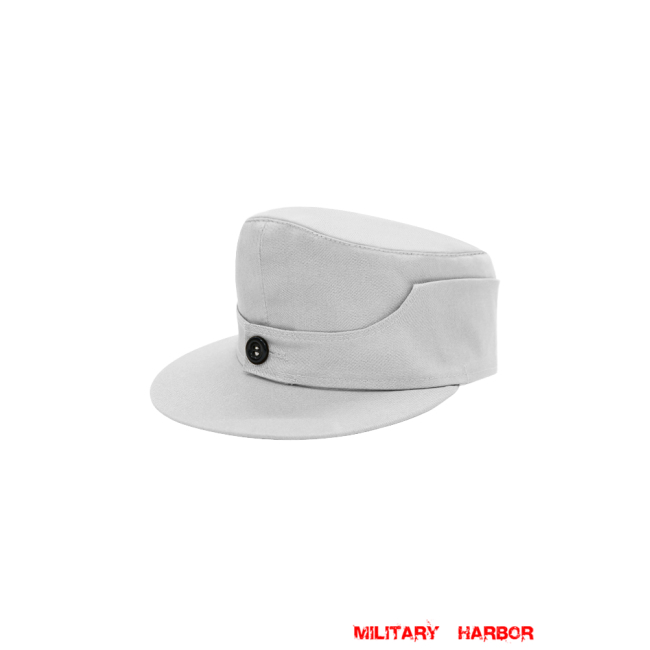 WWII German Heer/SS Summer White M44 field cap ww2 german caps,german field caps,german hats,german m44 caps,german ss cap,german military caps for sale,german military cap,german military hats,german military hat ww2,wehrmacht cap,ww2 cap,german panzer M43 caps,panzer field cap,german panzer caps,Luftwaffe field caps,Kriegsmarine field caps, DAK caps