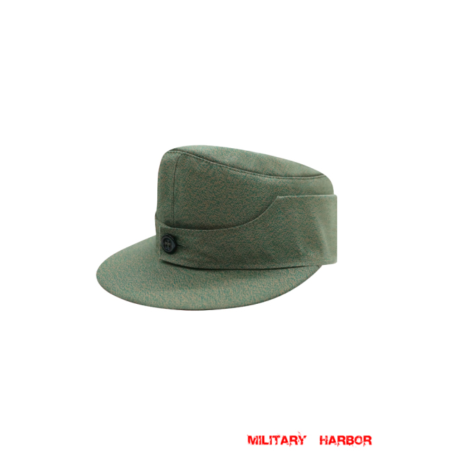 WWII German Police Summer Mottled Green M44 Field Cap ww2 german caps,german field caps,german hats,german Bergmütze,german ss cap,german military caps for sale,german military cap,german military hats,german military hat ww2,wehrmacht cap,ww2 cap,Gebirgsjager cap, police cap