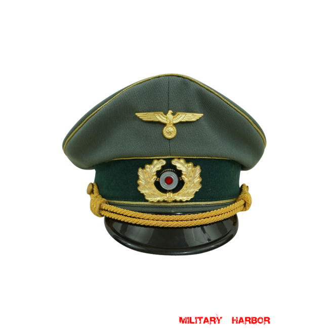 WWII German Heer General Gabardine visor cap with insignia WW2 german cap,wehrmacht cap,SS cap,german visor cap,General visor cap,WWII german hat,field hat,WW2 hat,WW2 german,WWII german,german WW2 militaria,waffen ss hat,wehrmacht hat,crusher cap WW2,SS crusher cap