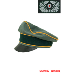 WWII German Heer Gabardine Cavalry / Recon Crusher Visor Cap with insignia WW2 german cap,wehrmacht cap,SS cap,german visor cap,Cavalry Crusher cap,WWII german hat,field hat,WW2 hat,WW2 german,WWII german,german WW2 militaria,waffen ss hat,wehrmacht hat,crusher cap WW2,SS crusher cap