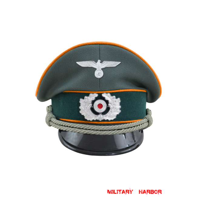 WWII German Heer Field Police officer Gabardine Visor Cap with insignia WW2 german cap,wehrmacht cap,SS cap,german visor cap,Field Police Visor cap,WWII german hat,field hat,WW2 hat,WW2 german,WWII german,german WW2 militaria,waffen ss hat,wehrmacht hat,crusher cap WW2,SS crusher cap