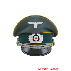 WWII German Heer Cavalry / Recon officer Gabardine Visor Cap with insignia WW2 german cap,wehrmacht cap,SS cap,german visor cap,Cavalry Visor cap,WWII german hat,field hat,WW2 hat,WW2 german,WWII german,german WW2 militaria,waffen ss hat,wehrmacht hat,crusher cap WW2,SS crusher cap