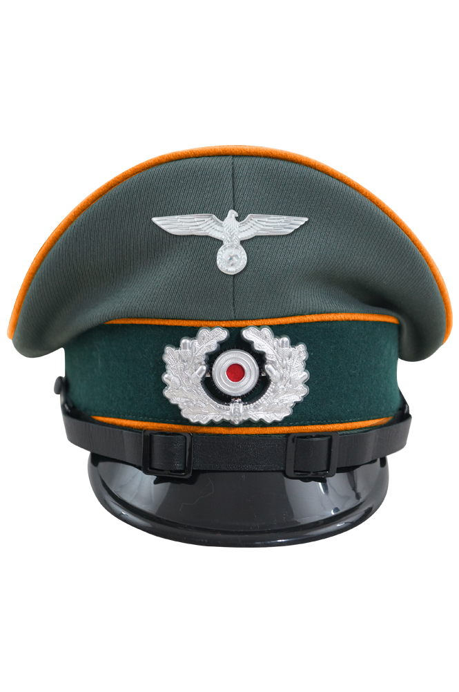 WWII German Heer Field Police EM & NCO Gabardine Visor Cap with insignia