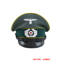 WWII German Heer Signal EM & NCO Gabardine Visor Cap with insignia WW2 german cap,wehrmacht cap,SS cap,german visor cap,Signal Visor cap,WWII german hat,field hat,WW2 hat,WW2 german,WWII german,german WW2 militaria,waffen ss hat,wehrmacht hat,crusher cap WW2,SS crusher cap