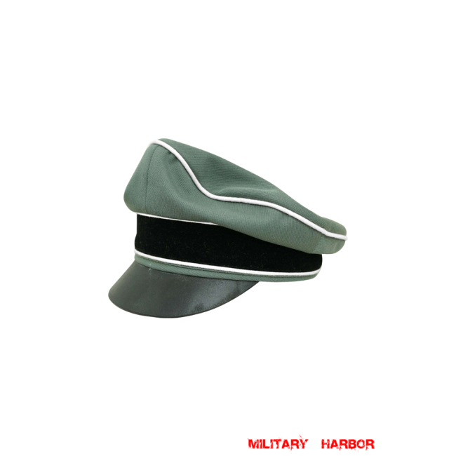 WWII German Waffen SS Gabardine Infantry Crusher Visor Cap WW2 german cap,wehrmacht cap,SS visor cap,german visor cap,Infantry Crusher cap,WWII german hat,field hat,WW2 hat,WW2 german,WWII german,german WW2 militaria,waffen ss hat,wehrmacht hat,crusher cap WW2,SS crusher cap