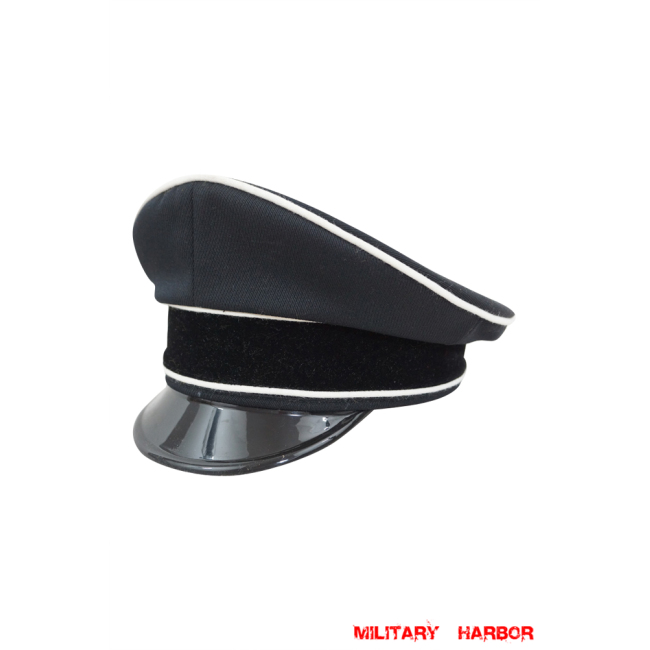 WWII German Allgemeine SS General officer black Gabardine Visor cap II WW2 german cap,wehrmacht cap,SS visor cap,german visor cap,General visor cap,WWII german hat,field hat,WW2 hat,WW2 german,WWII german,german WW2 militaria,waffen ss hat,wehrmacht hat,crusher cap WW2,SS crusher cap