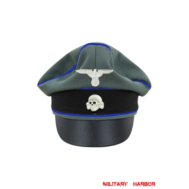 WWII German Waffen SS Gabardine Medical Crusher Visor Cap with insignia WW2 german cap,wehrmacht cap,SS visor cap,german visor cap,Medical Crusher cap,WWII german hat,field hat,WW2 hat,WW2 german,WWII german,german WW2 militaria,waffen ss hat,wehrmacht hat,crusher cap WW2,SS crusher cap