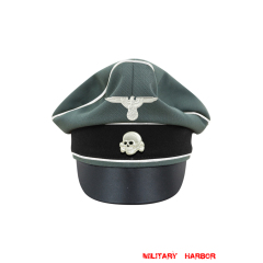 WWII German Waffen SS Gabardine Infantry Crusher Visor Cap with insignia WW2 german cap,wehrmacht cap,SS visor cap,german visor cap,Infantry Crusher cap,WWII german hat,field hat,WW2 hat,WW2 german,WWII german,german WW2 militaria,waffen ss hat,wehrmacht hat,crusher cap WW2,SS crusher cap