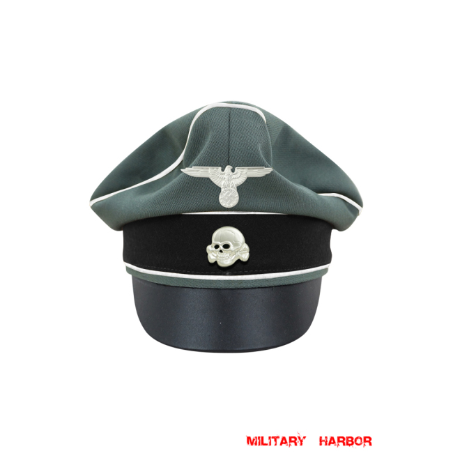 WWII German Waffen SS Gabardine Infantry Crusher Visor Cap with insignia WW2 german cap,wehrmacht cap,SS visor cap,german visor cap,Infantry Crusher cap,WWII german hat,field hat,WW2 hat,WW2 german,WWII german,german WW2 militaria,waffen ss hat,wehrmacht hat,crusher cap WW2,SS crusher cap