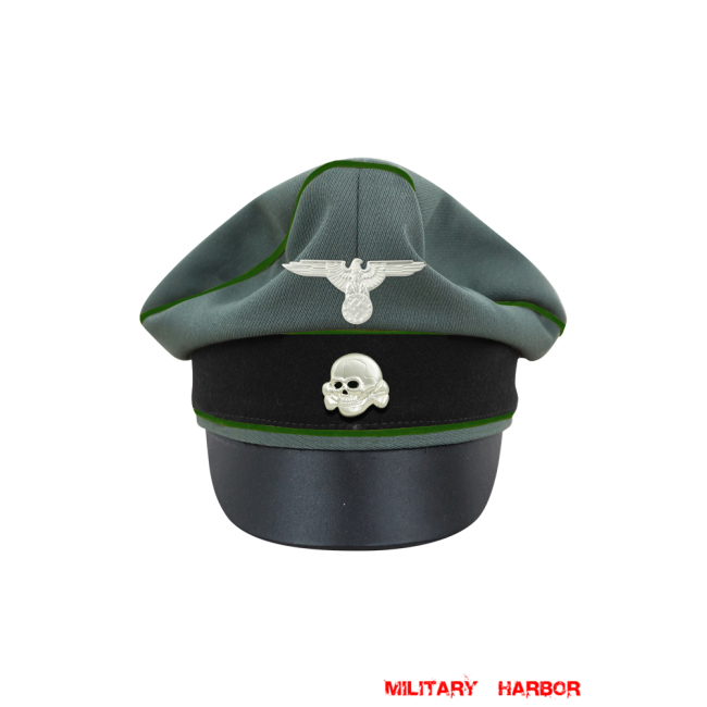 WWII German Waffen SS Gabardine Panzergrenadier Crusher Visor Cap with insignia WW2 german cap,wehrmacht cap,SS visor cap,german visor cap,Panzergrenadier Crusher cap,WWII german hat,field hat,WW2 hat,WW2 german,WWII german,german WW2 militaria,waffen ss hat,wehrmacht hat,crusher cap WW2,SS crusher cap