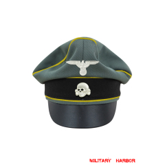 WWII German Waffen SS Gabardine Signal Crusher Visor Cap with insignia WW2 german cap,wehrmacht cap,SS visor cap,german visor cap,Signal Crusher cap,WWII german hat,field hat,WW2 hat,WW2 german,WWII german,german WW2 militaria,waffen ss hat,wehrmacht hat,crusher cap WW2,SS crusher cap
