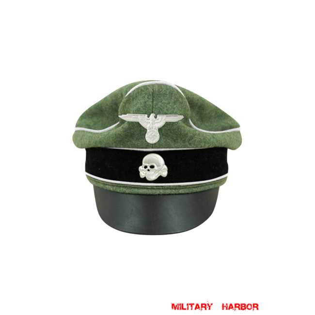 WWII German Waffen SS Wool Infantry Crusher Visor Cap with insignia WW2 german cap,wehrmacht cap,SS visor cap,german visor cap,Infantry Crusher cap,WWII german hat,field hat,WW2 hat,WW2 german,WWII german,german WW2 militaria,waffen ss hat,wehrmacht hat,crusher cap WW2,SS crusher cap