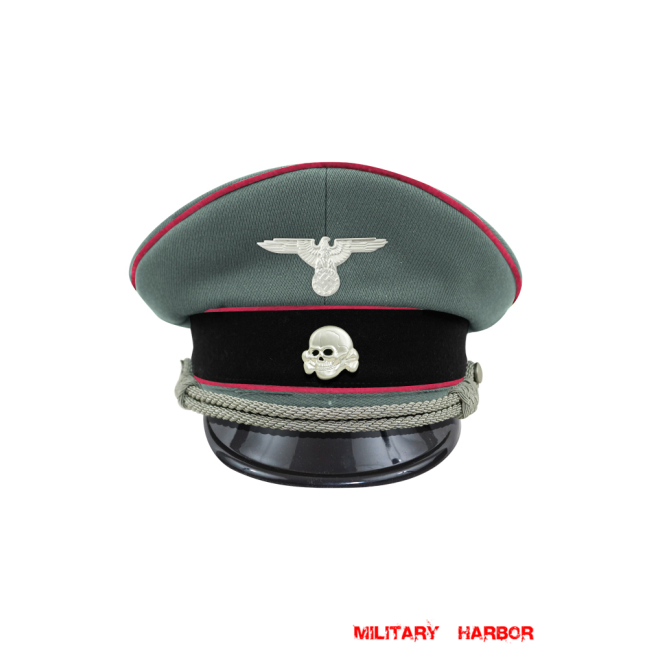 WWII German Waffen SS Panzer officer Gabardine Visor cap with insignia WW2 german cap,wehrmacht cap,SS visor cap,german visor cap,Panzer Visor cap,WWII german hat,field hat,WW2 hat,WW2 german,WWII german,german WW2 militaria,waffen ss hat,wehrmacht hat,crusher cap WW2,SS crusher cap