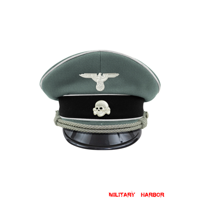 WWII German Waffen SS Infantry officer Gabardine Visor cap with insignia WW2 german cap,wehrmacht cap,SS visor cap,german visor cap,Infantry Visor cap,WWII german hat,field hat,WW2 hat,WW2 german,WWII german,german WW2 militaria,waffen ss hat,wehrmacht hat,crusher cap WW2,SS crusher cap