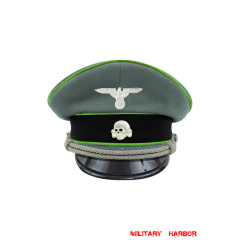 WWII German Waffen SS Mountainer officer Gabardine Visor cap with insignia WW2 german cap,wehrmacht cap,SS visor cap,german visor cap,Mountainer Visor cap,WWII german hat,field hat,WW2 hat,WW2 german,WWII german,german WW2 militaria,waffen ss hat,wehrmacht hat,crusher cap WW2,SS crusher cap