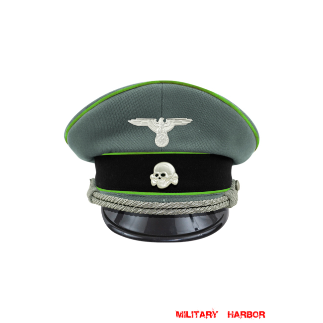WWII German Waffen SS Mountainer officer Gabardine Visor cap with insignia WW2 german cap,wehrmacht cap,SS visor cap,german visor cap,Mountainer Visor cap,WWII german hat,field hat,WW2 hat,WW2 german,WWII german,german WW2 militaria,waffen ss hat,wehrmacht hat,crusher cap WW2,SS crusher cap