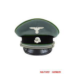 WWII German Waffen SS Panzergrenadier officer Gabardine Visor cap with insignia WW2 german cap,wehrmacht cap,SS visor cap,german visor cap,Panzergrenadier Visor cap,WWII german hat,field hat,WW2 hat,WW2 german,WWII german,german WW2 militaria,waffen ss hat,wehrmacht hat,crusher cap WW2,SS crusher cap