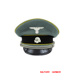 WWII German Waffen SS Signal officer Gabardine Visor cap with insignia WW2 german cap,wehrmacht cap,SS visor cap,german visor cap,Signal Visor cap,WWII german hat,field hat,WW2 hat,WW2 german,WWII german,german WW2 militaria,waffen ss hat,wehrmacht hat,crusher cap WW2,SS crusher cap