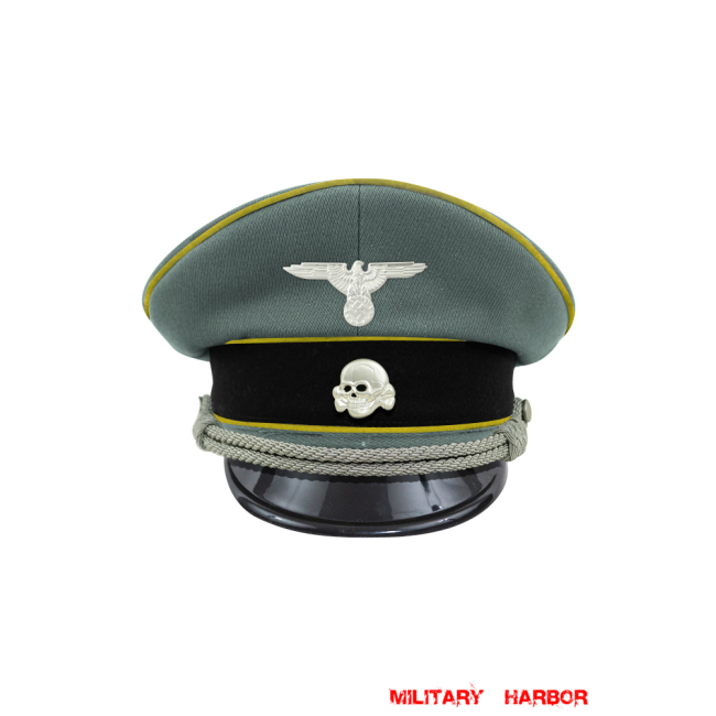 WWII German Waffen SS Signal officer Gabardine Visor cap with insignia WW2 german cap,wehrmacht cap,SS visor cap,german visor cap,Signal Visor cap,WWII german hat,field hat,WW2 hat,WW2 german,WWII german,german WW2 militaria,waffen ss hat,wehrmacht hat,crusher cap WW2,SS crusher cap