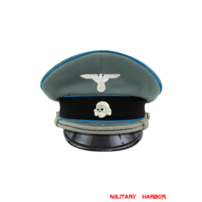 WWII German Waffen SS Transport Unit officer Gabardine Visor cap with insignia WW2 german cap,wehrmacht cap,SS visor cap,german visor cap,Transport Visor cap,WWII german hat,field hat,WW2 hat,WW2 german,WWII german,german WW2 militaria,waffen ss hat,wehrmacht hat,crusher cap WW2,SS crusher cap