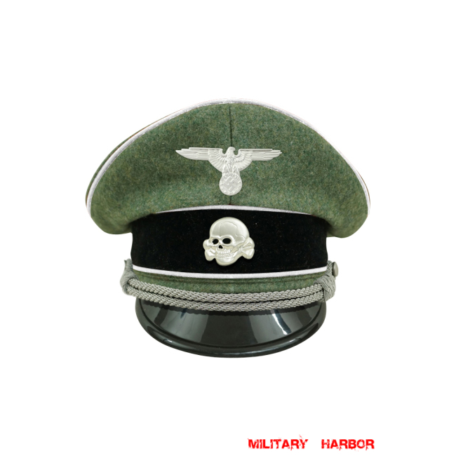 WWII German Waffen SS Infantry officer Wool Visor cap with insignia WW2 german cap,wehrmacht cap,SS visor cap,german visor cap,Infantry Visor cap,WWII german hat,field hat,WW2 hat,WW2 german,WWII german,german WW2 militaria,waffen ss hat,wehrmacht hat,crusher cap WW2,SS crusher cap