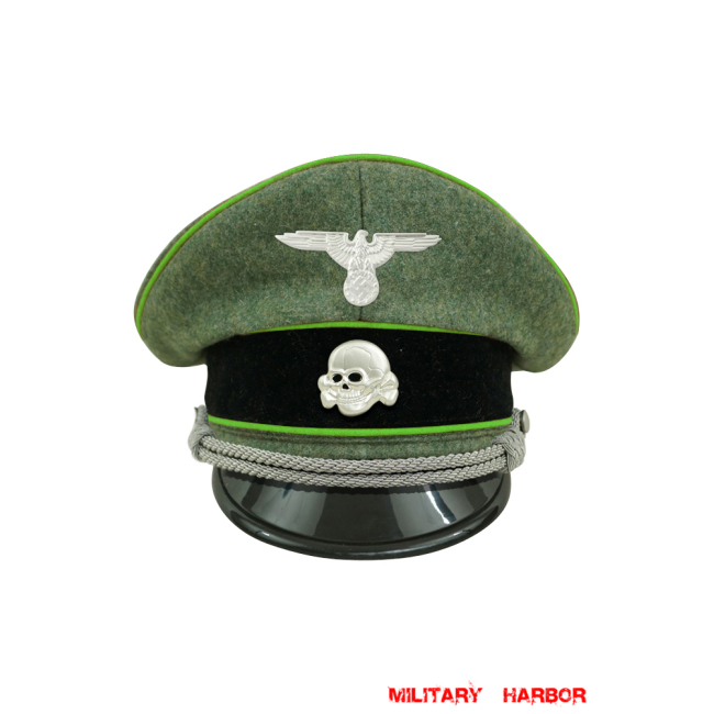 WWII German Waffen SS Mountainer officer Wool Visor cap with insignia WW2 german cap,wehrmacht cap,SS visor cap,german visor cap,Mountainer Visor cap,WWII german hat,field hat,WW2 hat,WW2 german,WWII german,german WW2 militaria,waffen ss hat,wehrmacht hat,crusher cap WW2,SS crusher cap