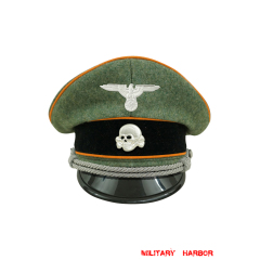 WWII German Waffen SS Field Police officer Wool Visor cap with insignia WW2 german cap,wehrmacht cap,SS visor cap,german visor cap,Field Police Visor cap,WWII german hat,field hat,WW2 hat,WW2 german,WWII german,german WW2 militaria,waffen ss hat,wehrmacht hat,crusher cap WW2,SS crusher cap