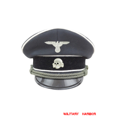WWII German Allgemeine SS General officer black Gabardine Visor cap II with insignia WW2 german cap,wehrmacht cap,SS visor cap,german visor cap,General visor cap,WWII german hat,field hat,WW2 hat,WW2 german,WWII german,german WW2 militaria,waffen ss hat,wehrmacht hat,crusher cap WW2,SS crusher cap