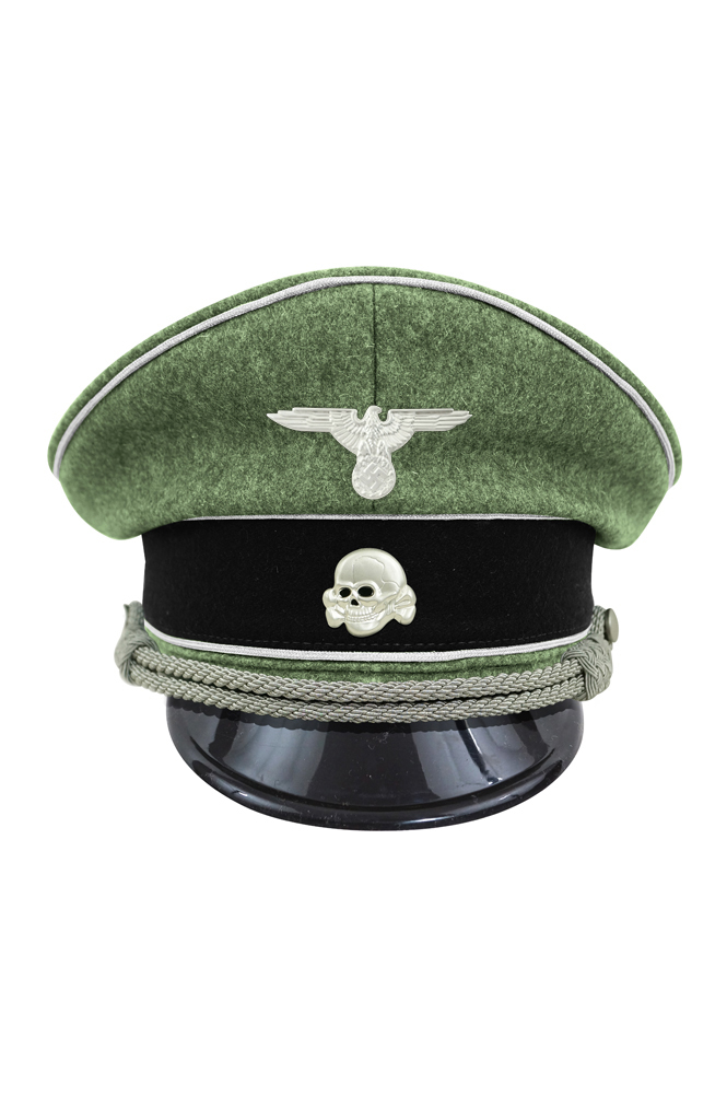 WWII German Waffen SS Officer wool Visor Cap with insignia