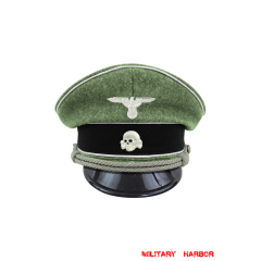 WWII German Waffen SS Officer wool Visor Cap with insignia WW2 german cap,wehrmacht cap,SS visor cap,german visor cap,Reichsfuhrer visor cap,WWII german hat,field hat,WW2 hat,WW2 german,WWII german,german WW2 militaria,waffen ss hat,wehrmacht hat,crusher cap WW2,SS crusher cap