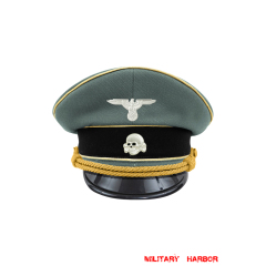 WWII German Waffen SS Reichsführer Gabardine Visor Cap with insignia WW2 german cap,wehrmacht cap,SS visor cap,german visor cap,Reichsfuhrer visor cap,WWII german hat,field hat,WW2 hat,WW2 german,WWII german,german WW2 militaria,waffen ss hat,wehrmacht hat,crusher cap WW2,SS crusher cap