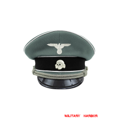 WWII German Waffen SS Officer Gabardine Visor Cap with insignia WW2 german cap,wehrmacht cap,SS visor cap,german visor cap,Reichsfuhrer visor cap,WWII german hat,field hat,WW2 hat,WW2 german,WWII german,german WW2 militaria,waffen ss hat,wehrmacht hat,crusher cap WW2,SS crusher cap
