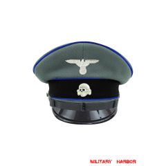 WWII German Waffen SS Medical EM/NCO Gabardine Visor cap with insignia WW2 german cap,wehrmacht cap,SS visor cap,german visor cap,Medical Visor cap,WWII german hat,field hat,WW2 hat,WW2 german,WWII german,german WW2 militaria,waffen ss hat,wehrmacht hat,crusher cap WW2,SS crusher cap