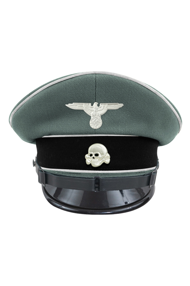 WWII German Waffen SS Infantry EM/NCO Gabardine Visor cap with insignia