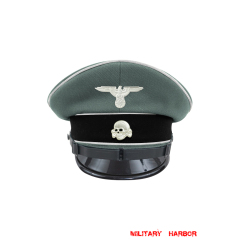 WWII German Waffen SS Infantry EM/NCO Gabardine Visor cap with insignia WW2 german cap,wehrmacht cap,SS visor cap,german visor cap,Infantry Visor cap,WWII german hat,field hat,WW2 hat,WW2 german,WWII german,german WW2 militaria,waffen ss hat,wehrmacht hat,crusher cap WW2,SS crusher cap