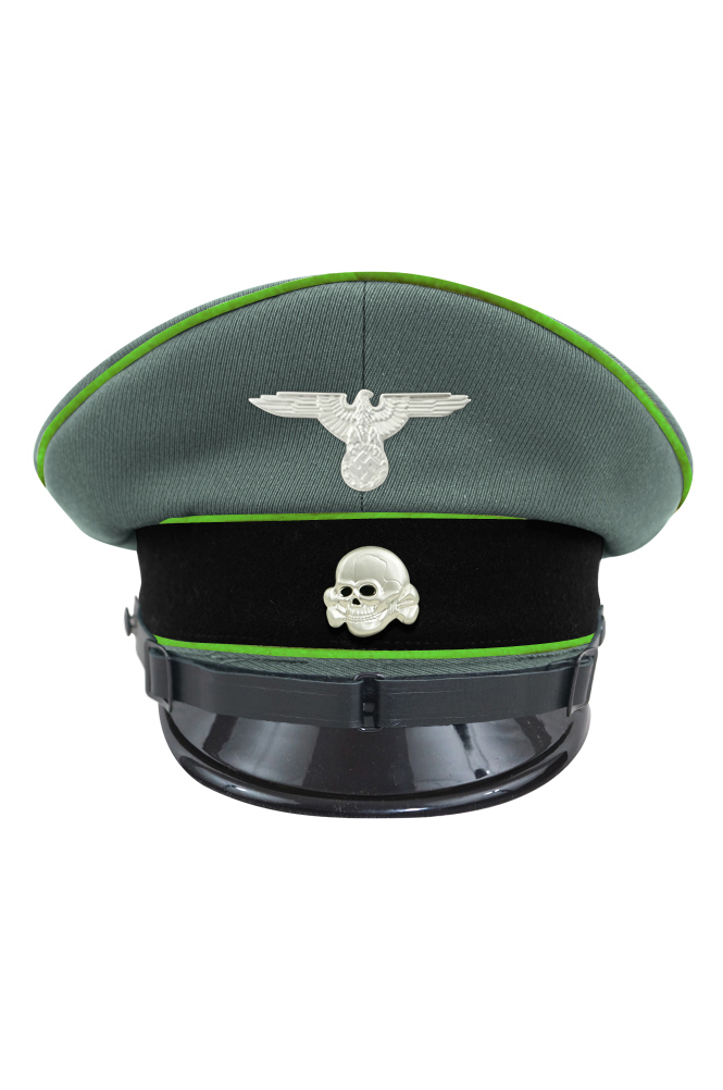 WWII German Waffen SS Mountainer EM/NCO Gabardine Visor cap with insignia