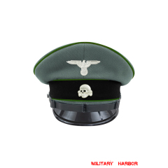 WWII German Waffen SS Panzergrenadier EM/NCO Gabardine Visor cap with insignia WW2 german cap,wehrmacht cap,SS visor cap,german visor cap,Panzergrenadier Visor cap,WWII german hat,field hat,WW2 hat,WW2 german,WWII german,german WW2 militaria,waffen ss hat,wehrmacht hat,crusher cap WW2,SS crusher cap